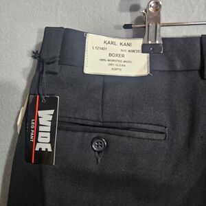 New Karl Kani 40X34 Wide Leg Wool Boxer Style Baggy Pleated Dress Pants Unhemmed